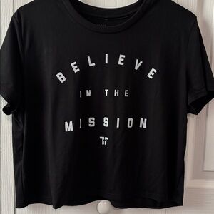 TT BELIEVE IN THE MISSION women’s cropped shirt. Large. Never worn